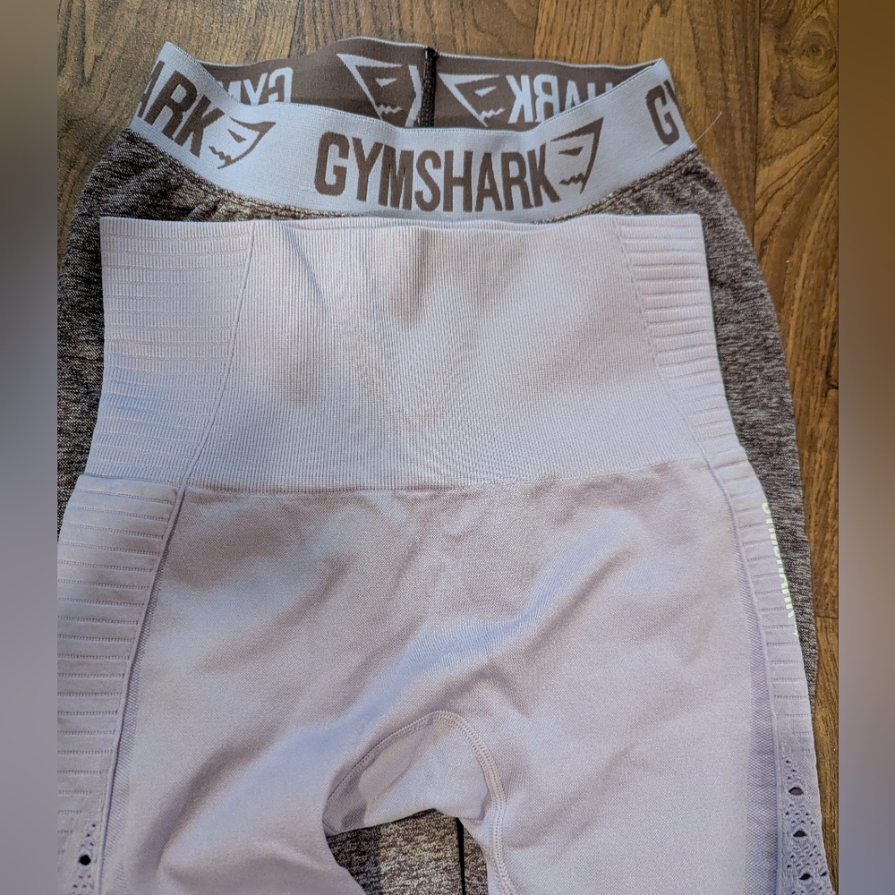 2 Gymshark Compression Leggings Purple Pink Women's Size XS 27" Inseam
